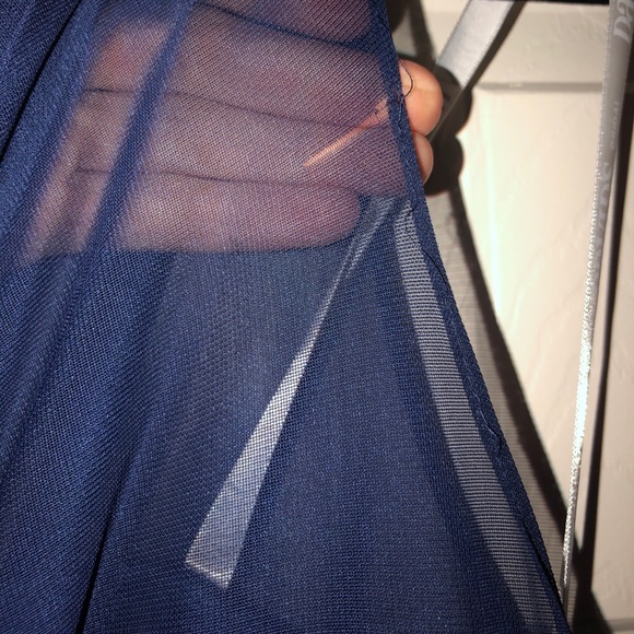 Long Mesh Dress with One Shoulder Neckline - Picture 4 of 8